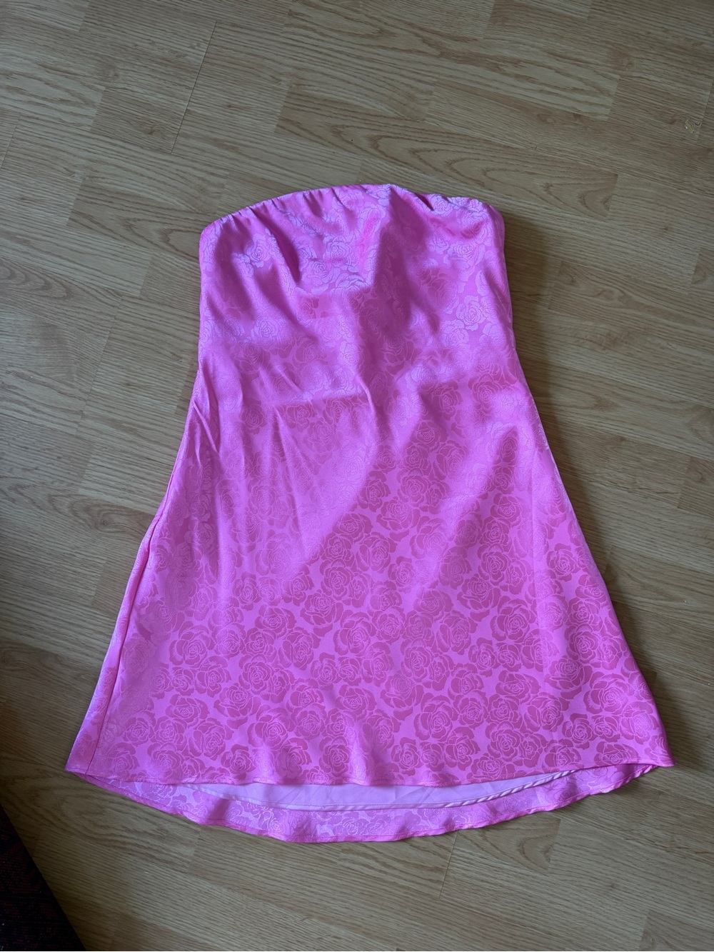 Show Me Your MuMu Strapless Pink Floral Jacquard Girls Dress